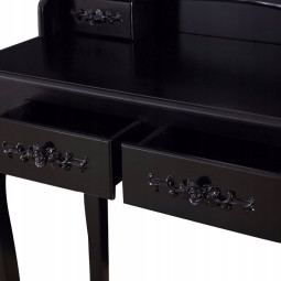 Măsuță de toaletă de culoare neagră cu oglindă