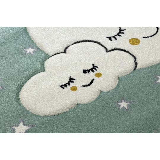 Covor modern pentru copii în culoarea verde, disponibil în diverse dimensiuni