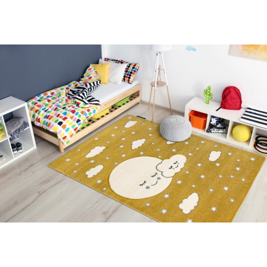 Oranjă covor de copii cu norișori