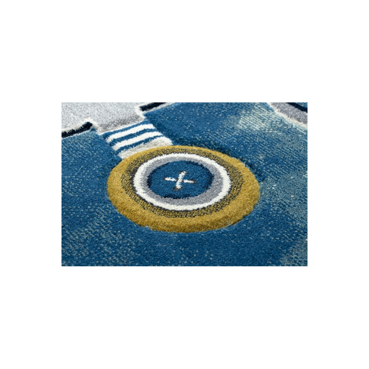 Covor de copii albastru cu elicopter