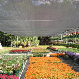 Rețea de umbrire de culoare gri, 62% umbrire, disponibilă în diverse dimensiuni.