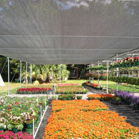 Rețea de umbrire de culoare gri, 62% umbrire, disponibilă în diverse dimensiuni.