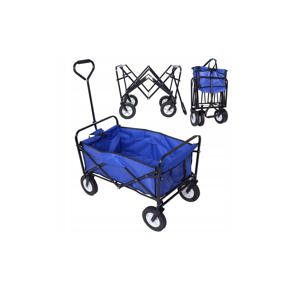 Cărucior turistic XL de culoare albastră 145l