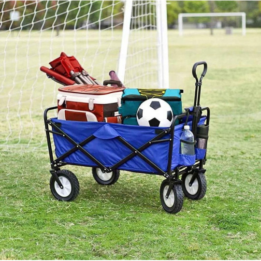 Cărucior turistic XL de culoare albastră 145l
