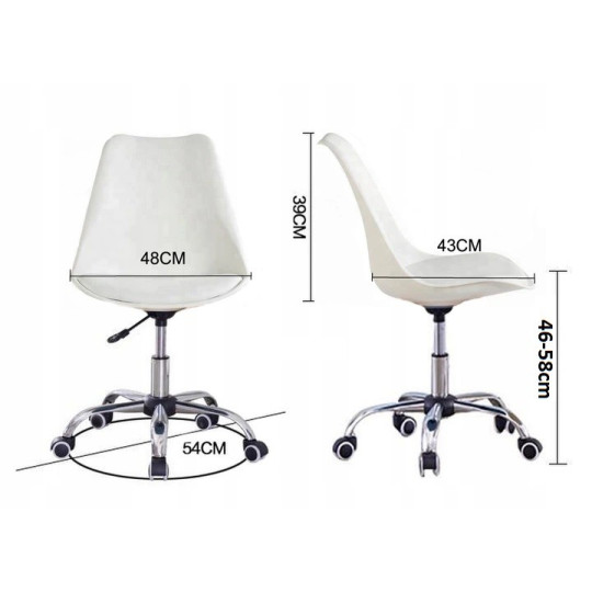 Scaun de birou de culoare gri cu perna de șezut