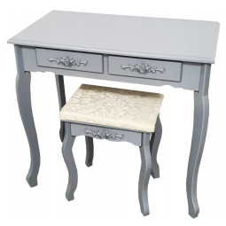 Mesele de toaleta de culoare gri cu taburetă