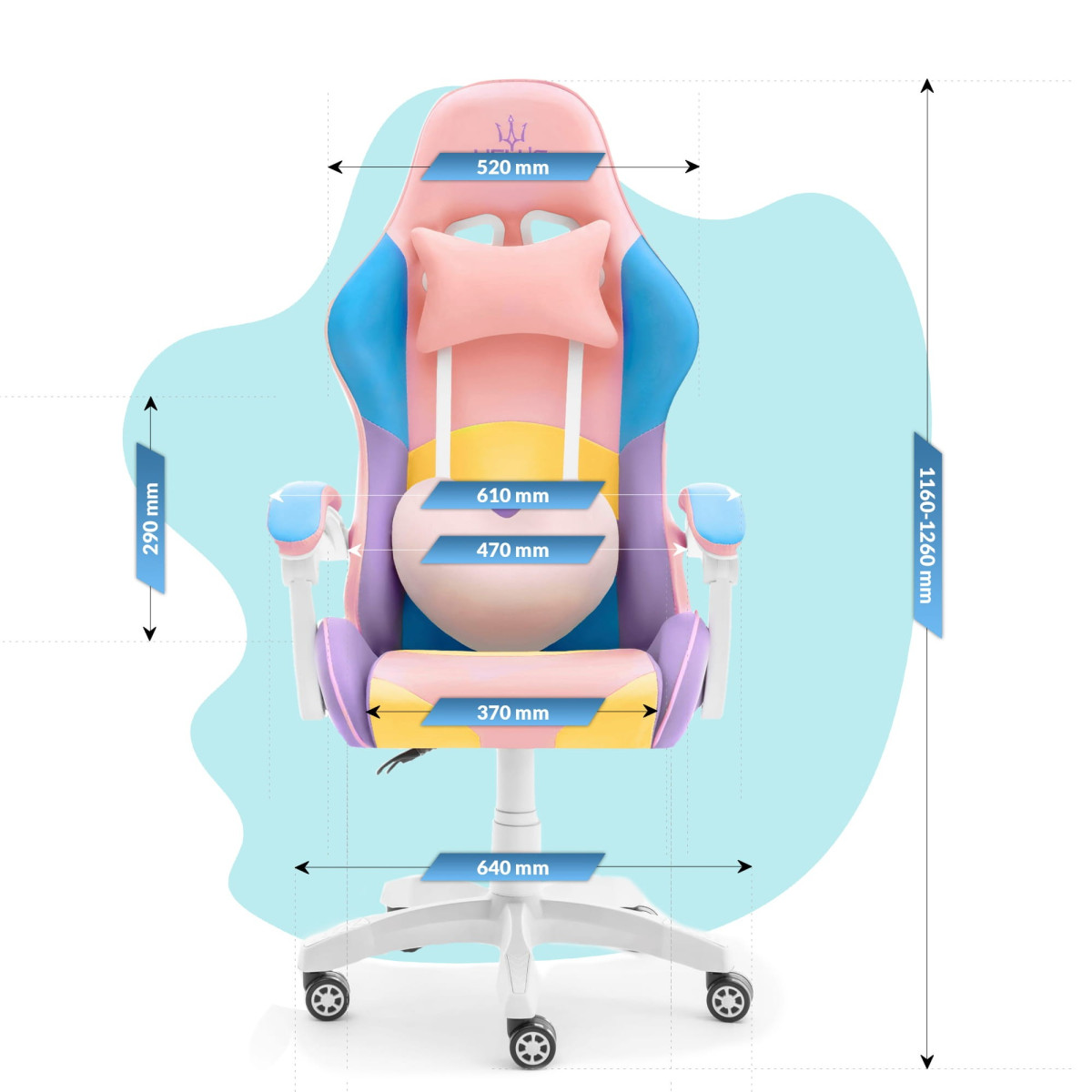 Scaun de jocuri pentru copii, reglabil, de culoare roz