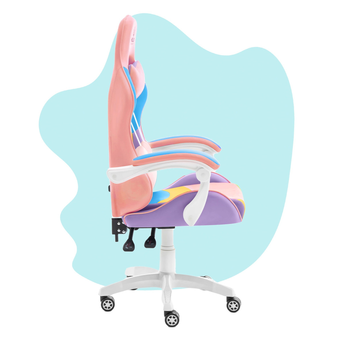 Scaun de jocuri pentru copii, reglabil, de culoare roz