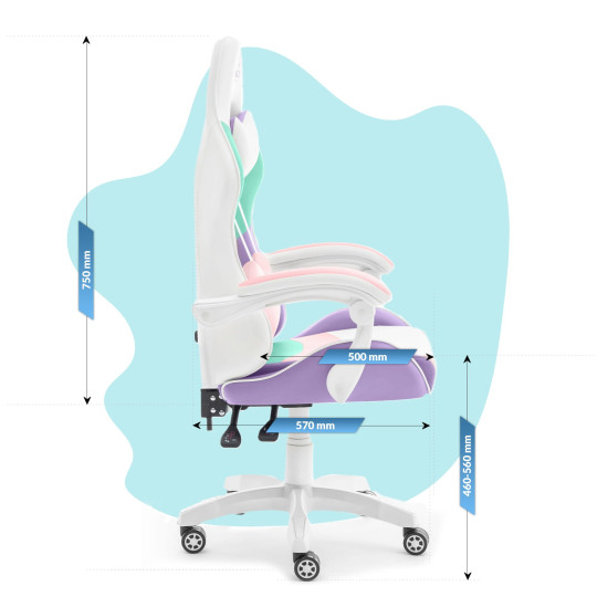 Scaun de jocuri colorat pentru copii cu rotițe