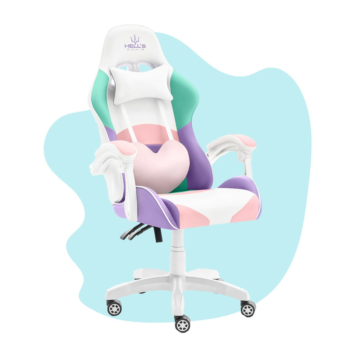 Scaun de jocuri colorat pentru copii cu rotițe