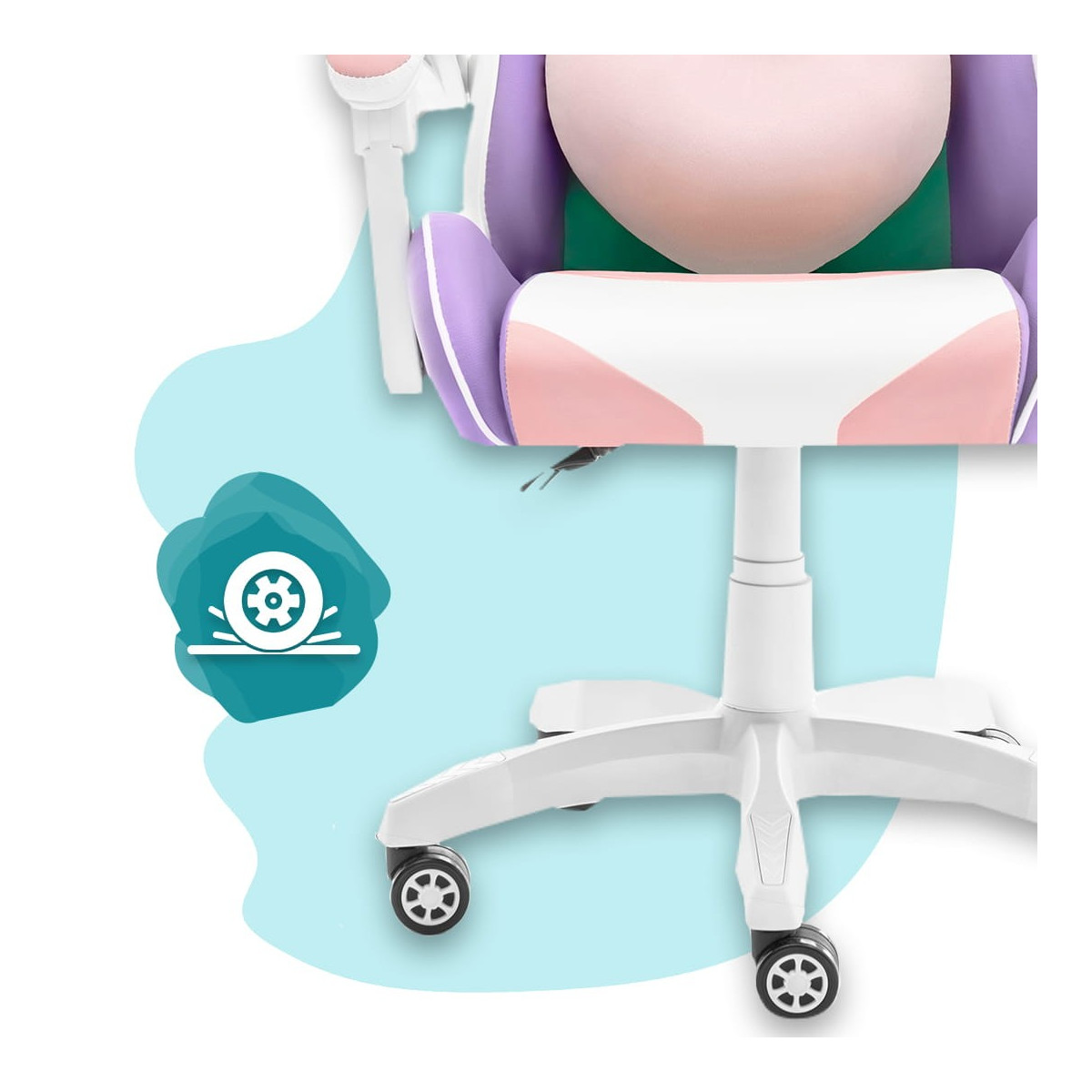 Scaun de jocuri colorat pentru copii cu rotițe