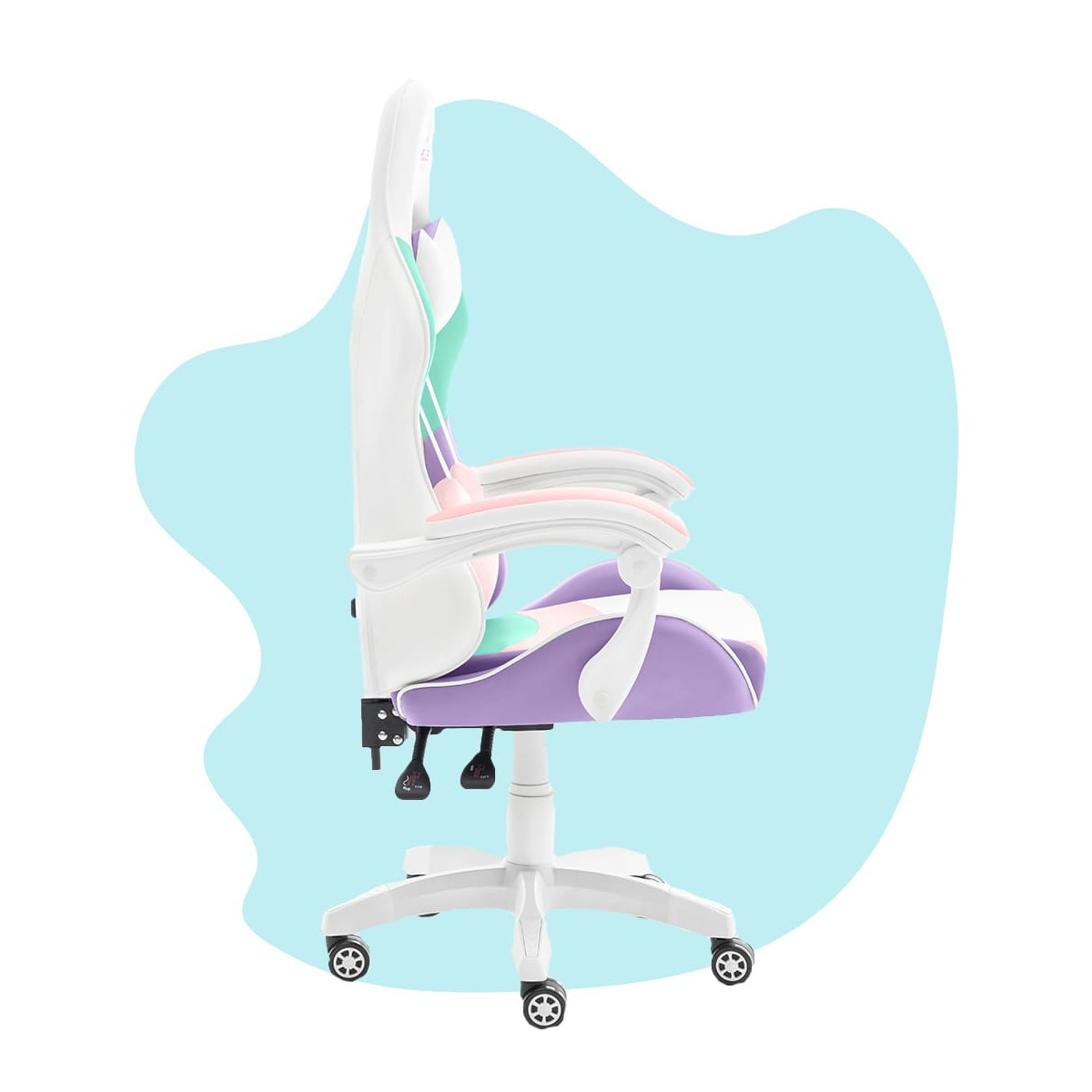 Scaun de jocuri colorat pentru copii cu rotițe