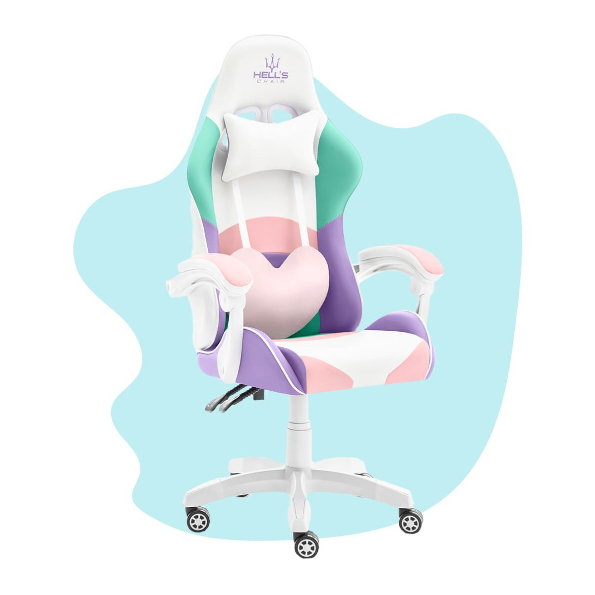 Scaun de jocuri colorat pentru copii cu rotițe