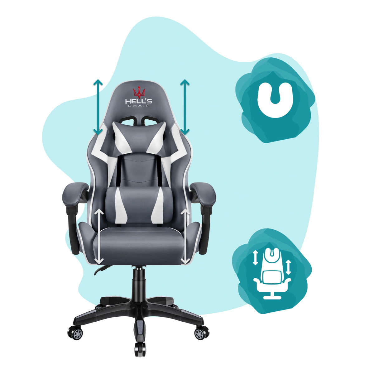 Scaun de joacă pentru copii, reglabil, de culoare gri