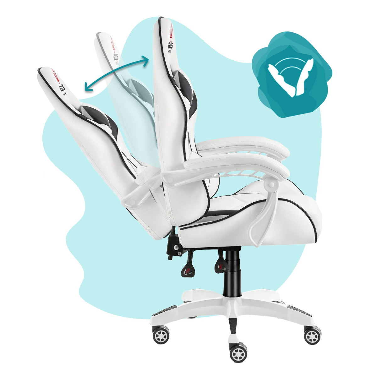 Scaun de birou pentru copii în culori albe