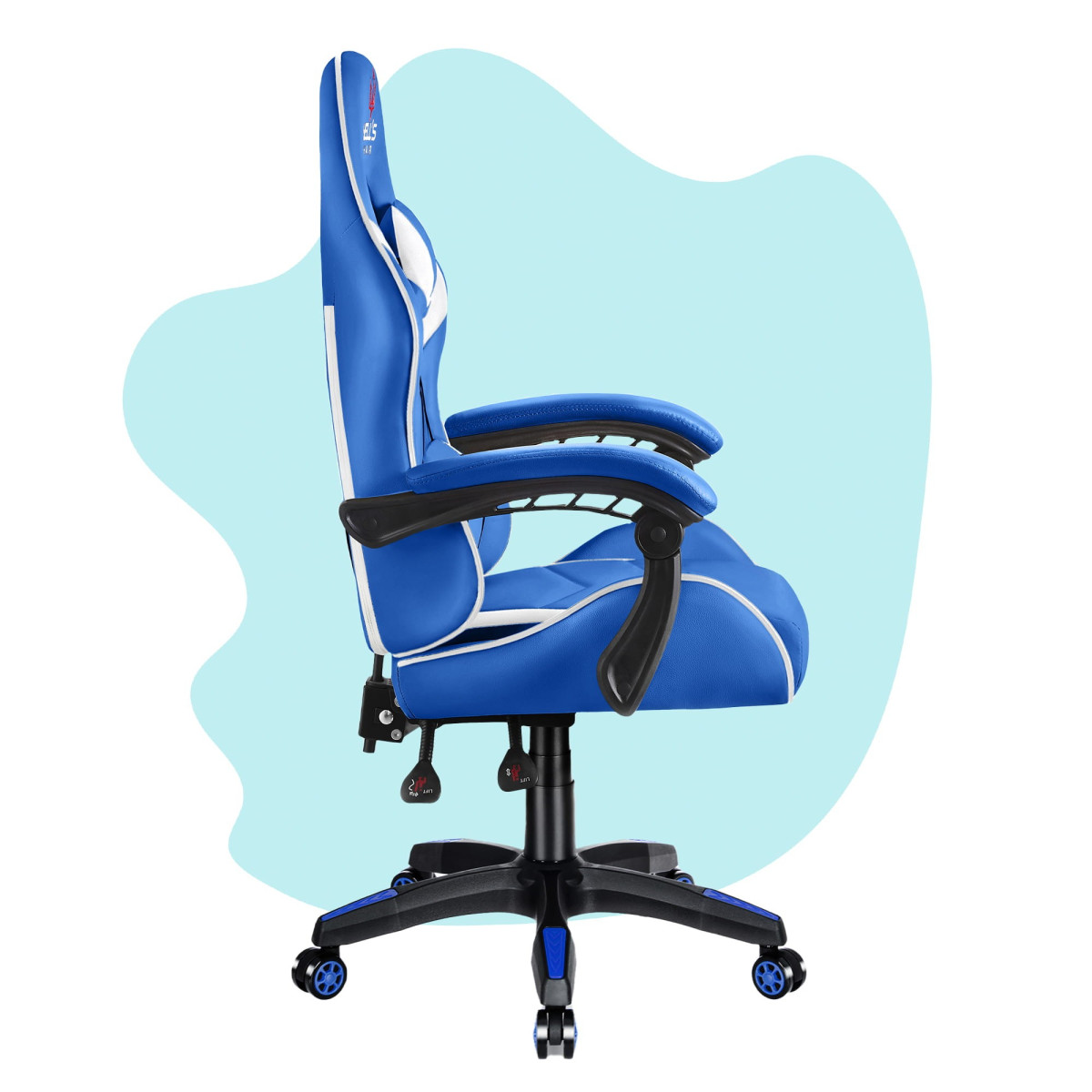 Scaun de jocuri reglabil pentru băieți, de culoare albastră