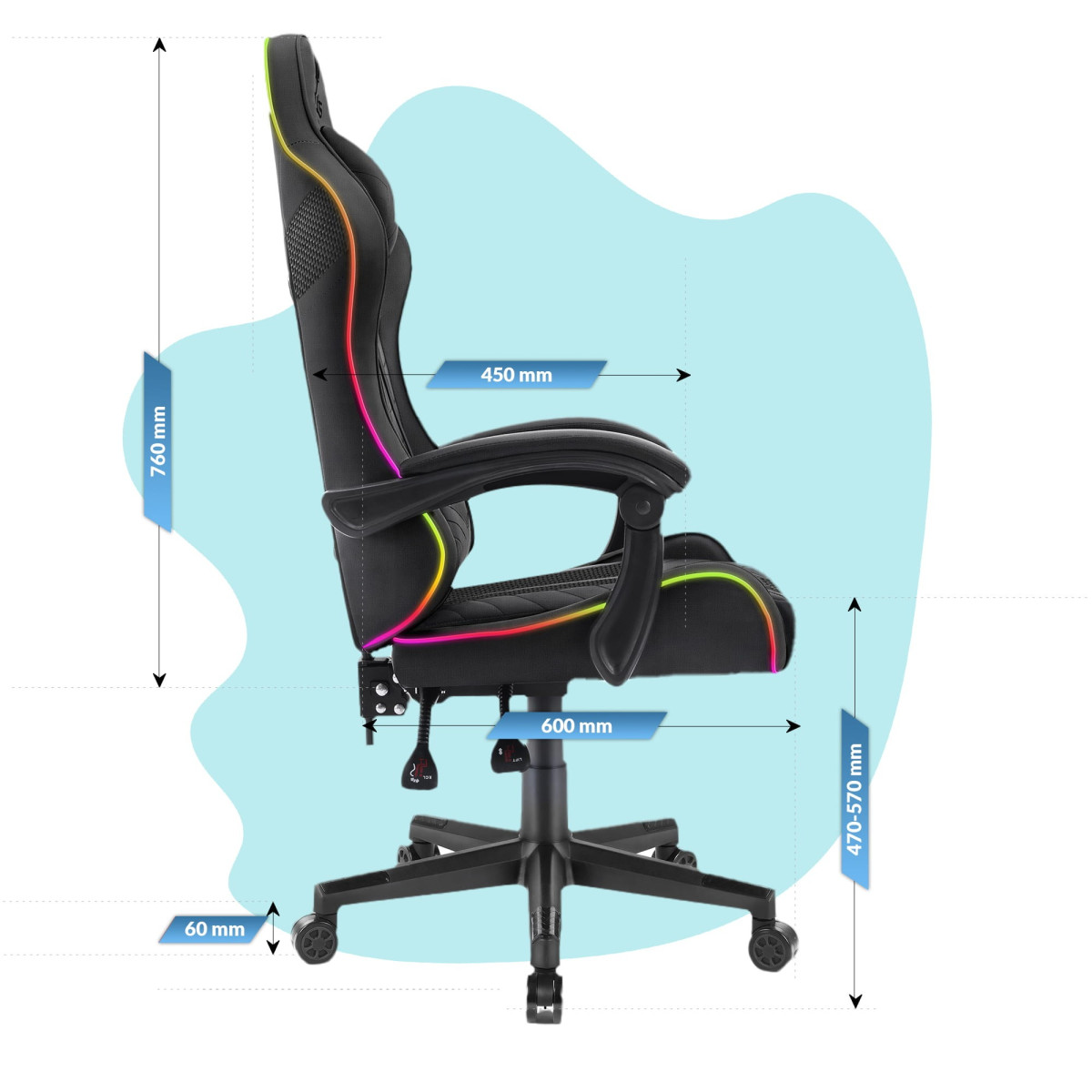 Scaun de joc pentru copii cu iluminare LED