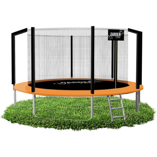 Trampolină mare premium pentru grădină de culoare portocalie, 366 cm