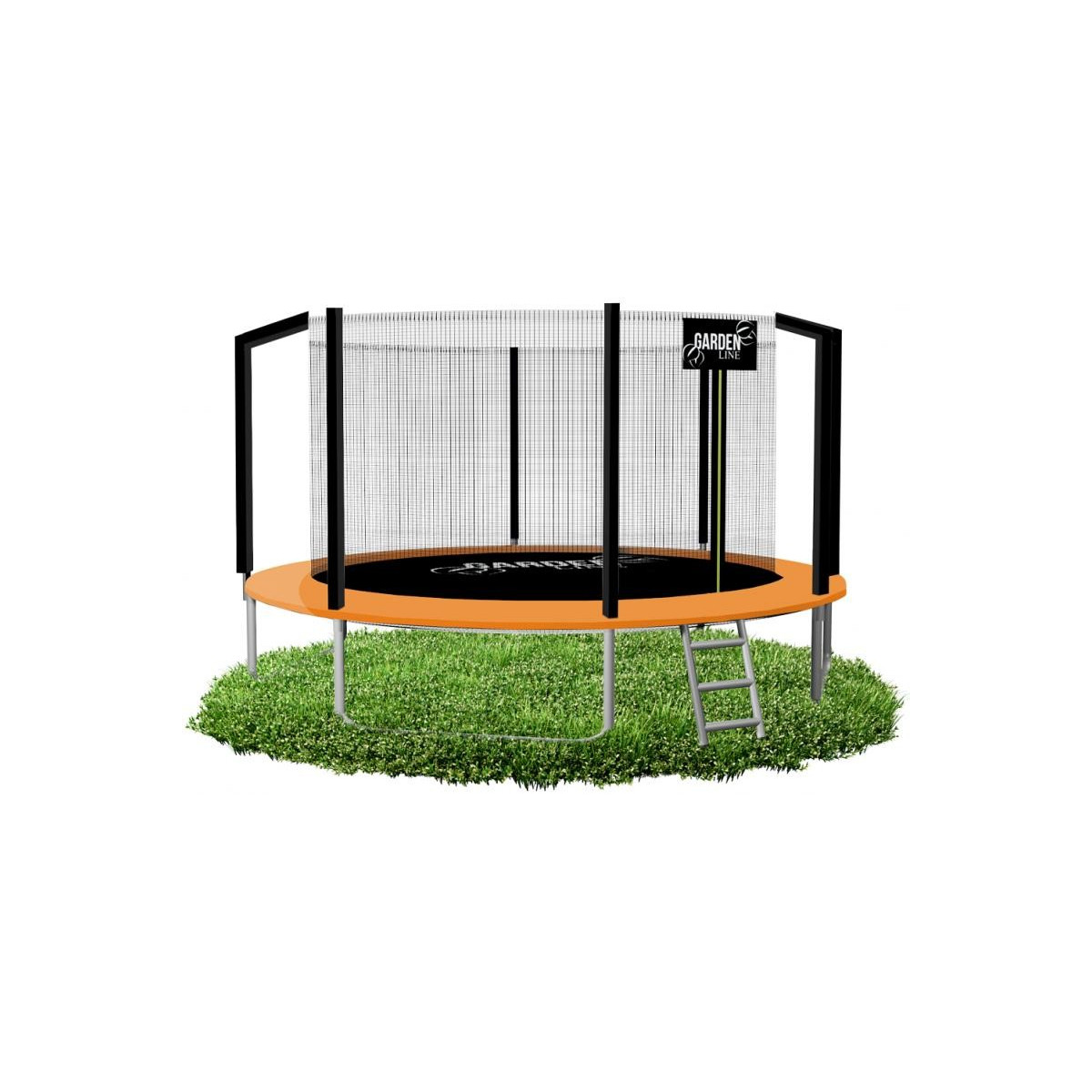 Trampolină mare premium pentru grădină de culoare portocalie, 366 cm