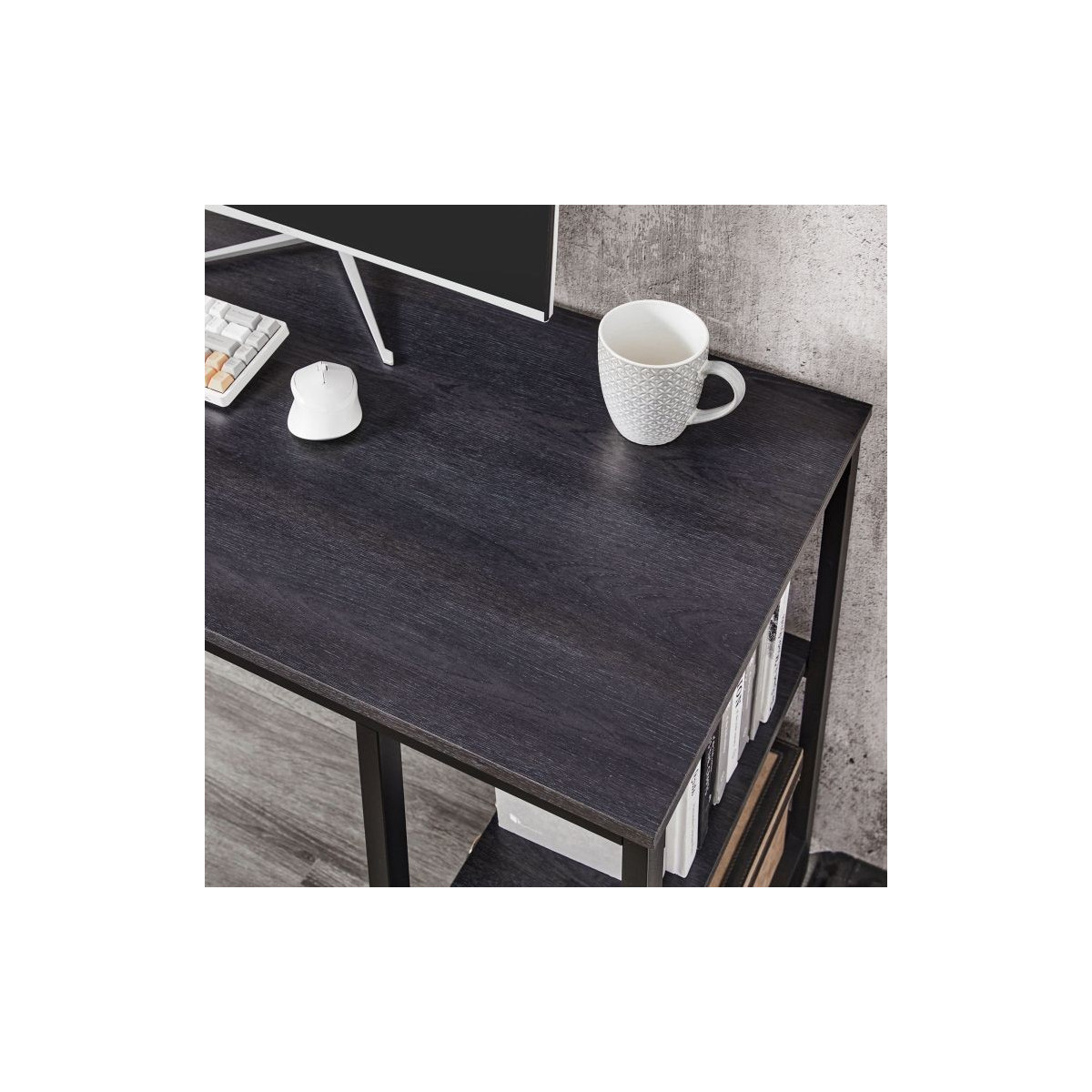 Birou de colț în culoarea neagră