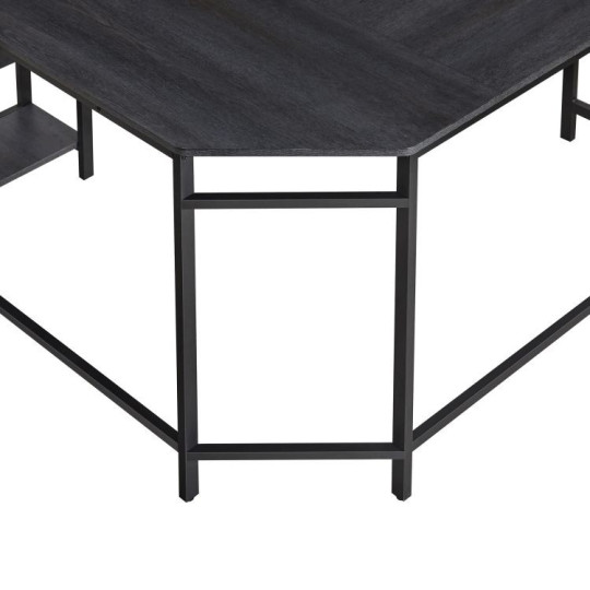 Birou de colț în culoarea neagră