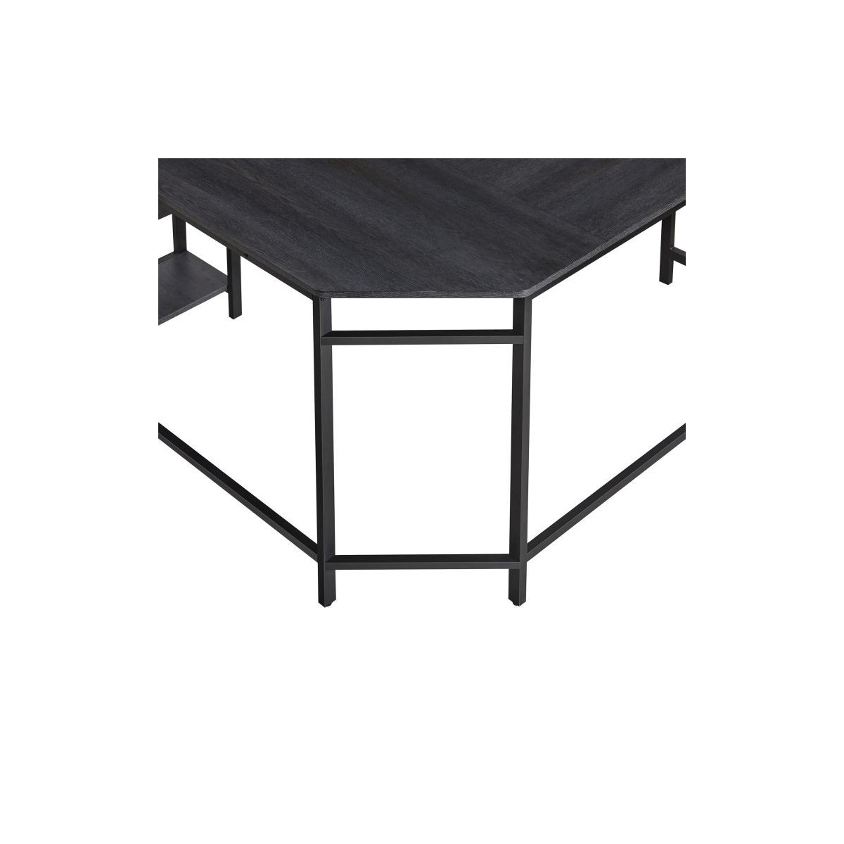 Birou de colț în culoarea neagră