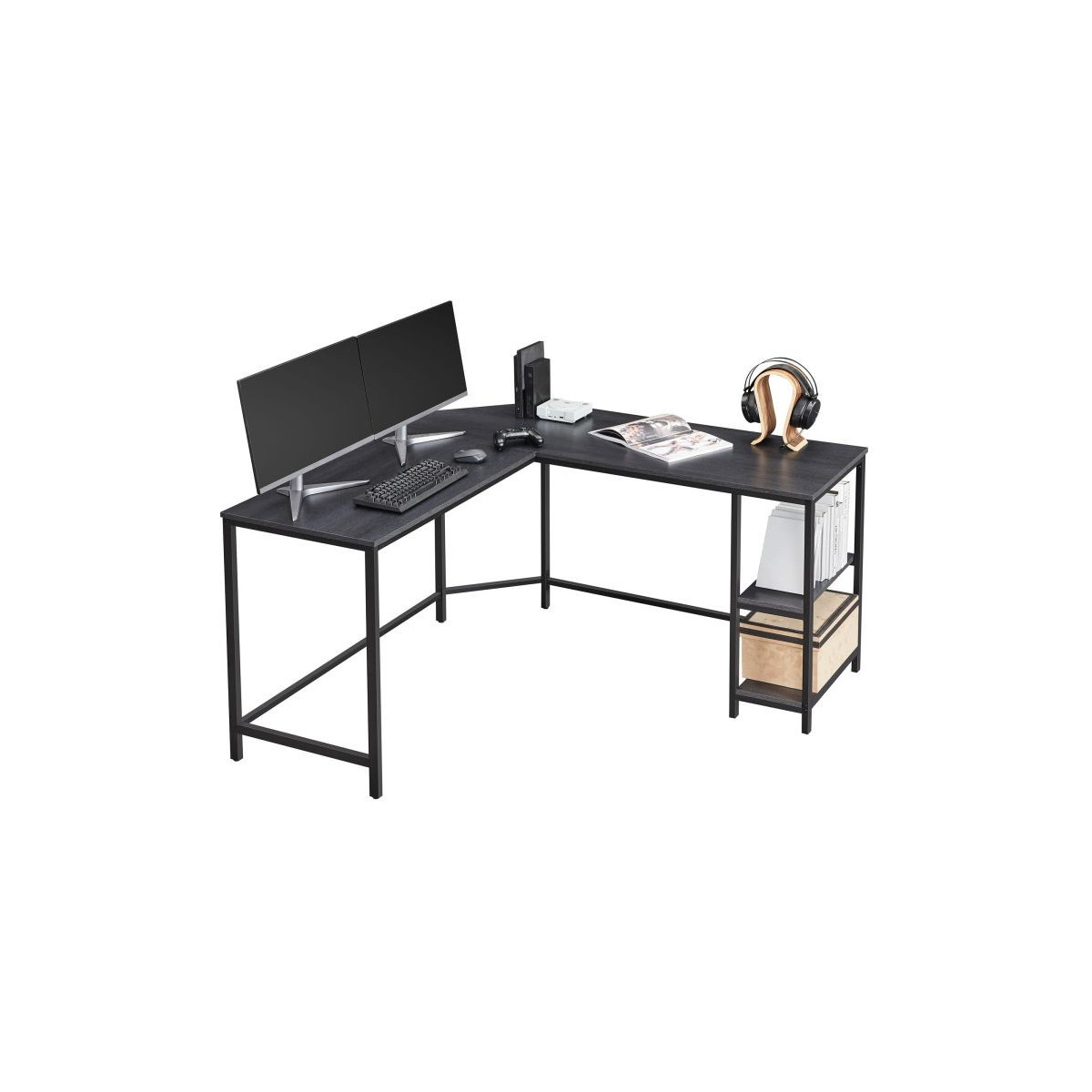 Birou de colț în culoarea neagră