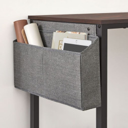 Birouri de colț în culoarea maro cu spațiu de depozitare