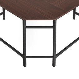 Birouri de colț în culoarea maro cu spațiu de depozitare