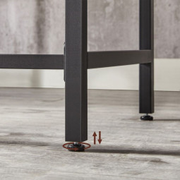 Birouri de colț în culoarea maro cu spațiu de depozitare