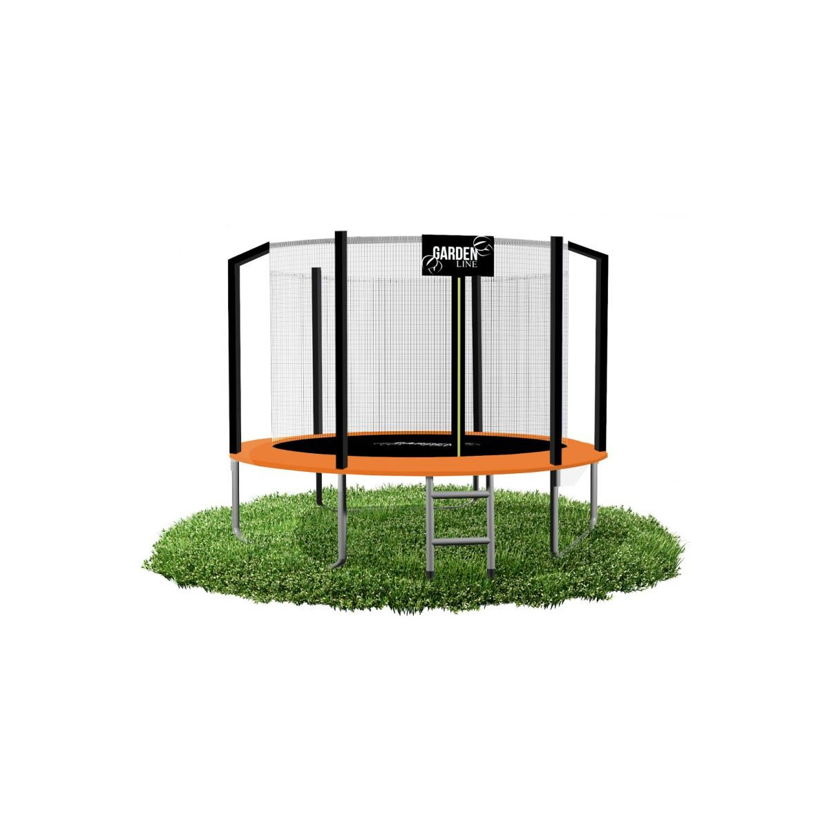 Trampolină premium portocalie cu plasă interioară de 305 cm