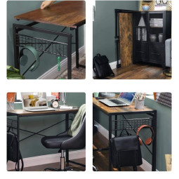 Birou pentru cameră cu cuier în culoarea maro