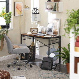 Birou pentru cameră cu cuier în culoarea maro