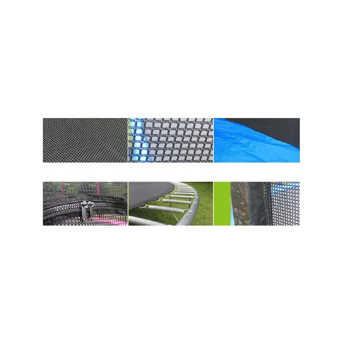 Trampolină de grădină de culoare verde cu plasă de protecție