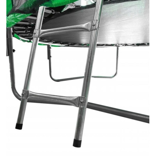 Trampolină de grădină de culoare verde cu plasă interioară de 374 cm