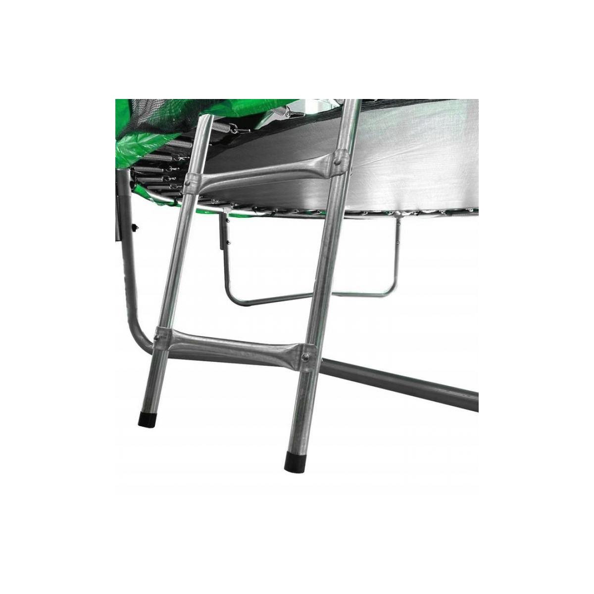 Trampolină de grădină de culoare verde cu plasă interioară de 374 cm