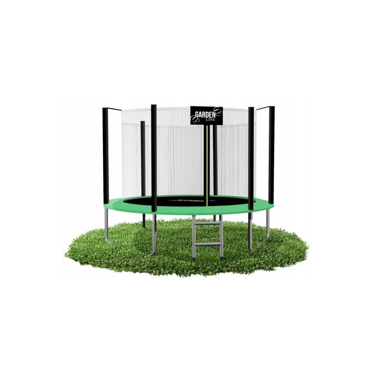 Trampolină verde de grădină cu scară 312 cm
