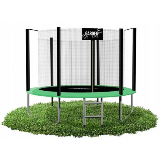 Trampolină de calitate cu plasă interioară de culoare verde, 244 cm