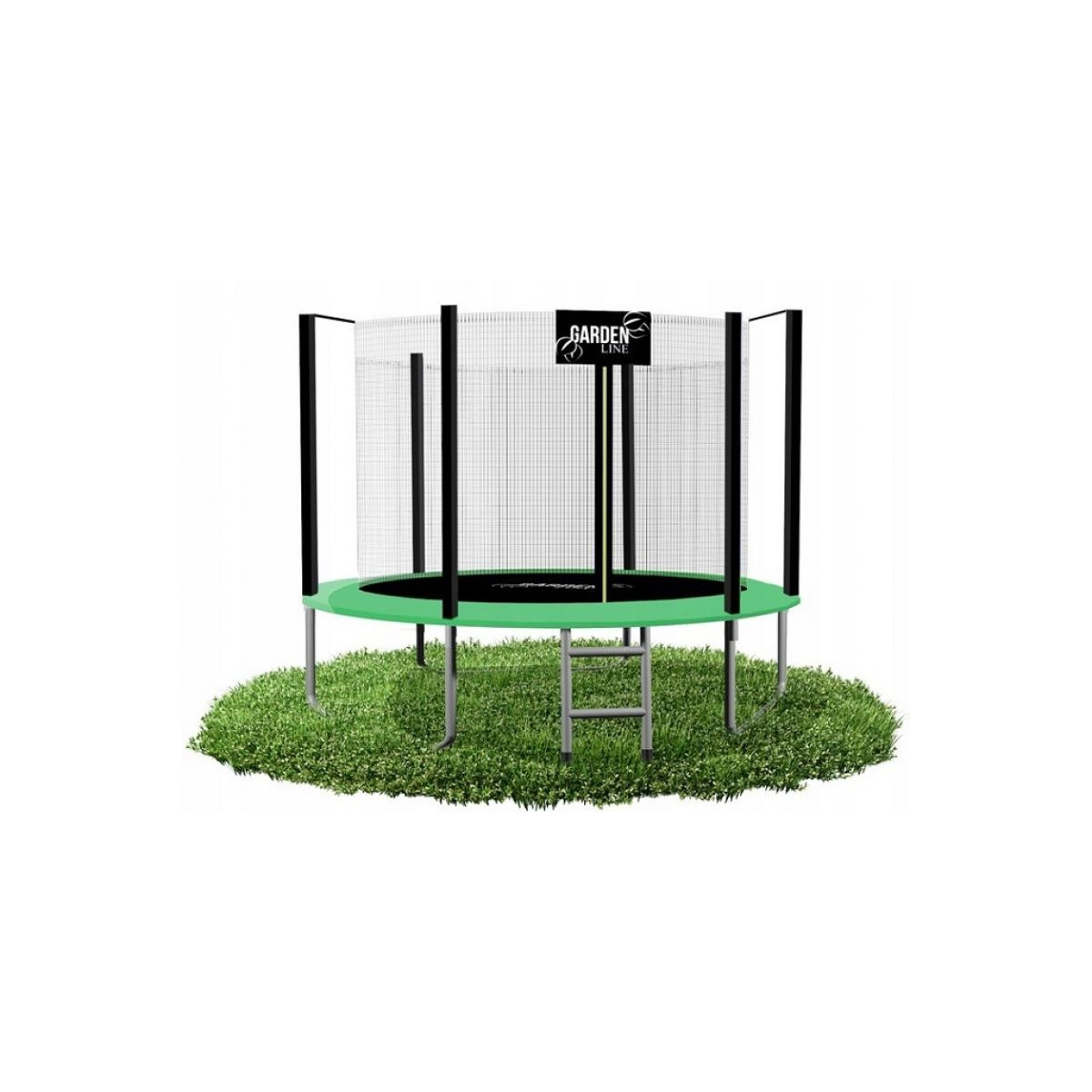Trampolină de calitate cu plasă interioară de culoare verde, 244 cm