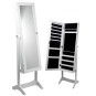 Cutie mare pentru bijuterii cu oglindă, de culoare albă 41,5 x 35,5 x 147 cm