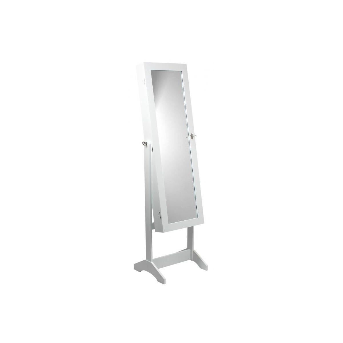 Cutie mare pentru bijuterii cu oglindă, de culoare albă 41,5 x 35,5 x 147 cm