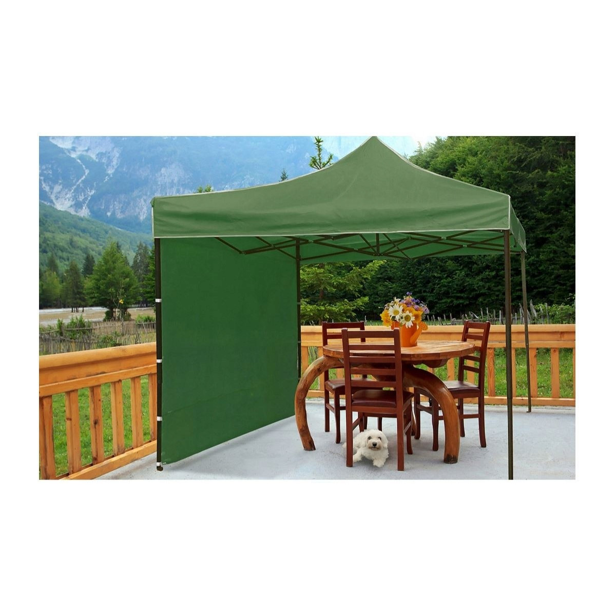 Cortul verde cu schelet tip foarfecă, dimensiune 3x3, 26 kg