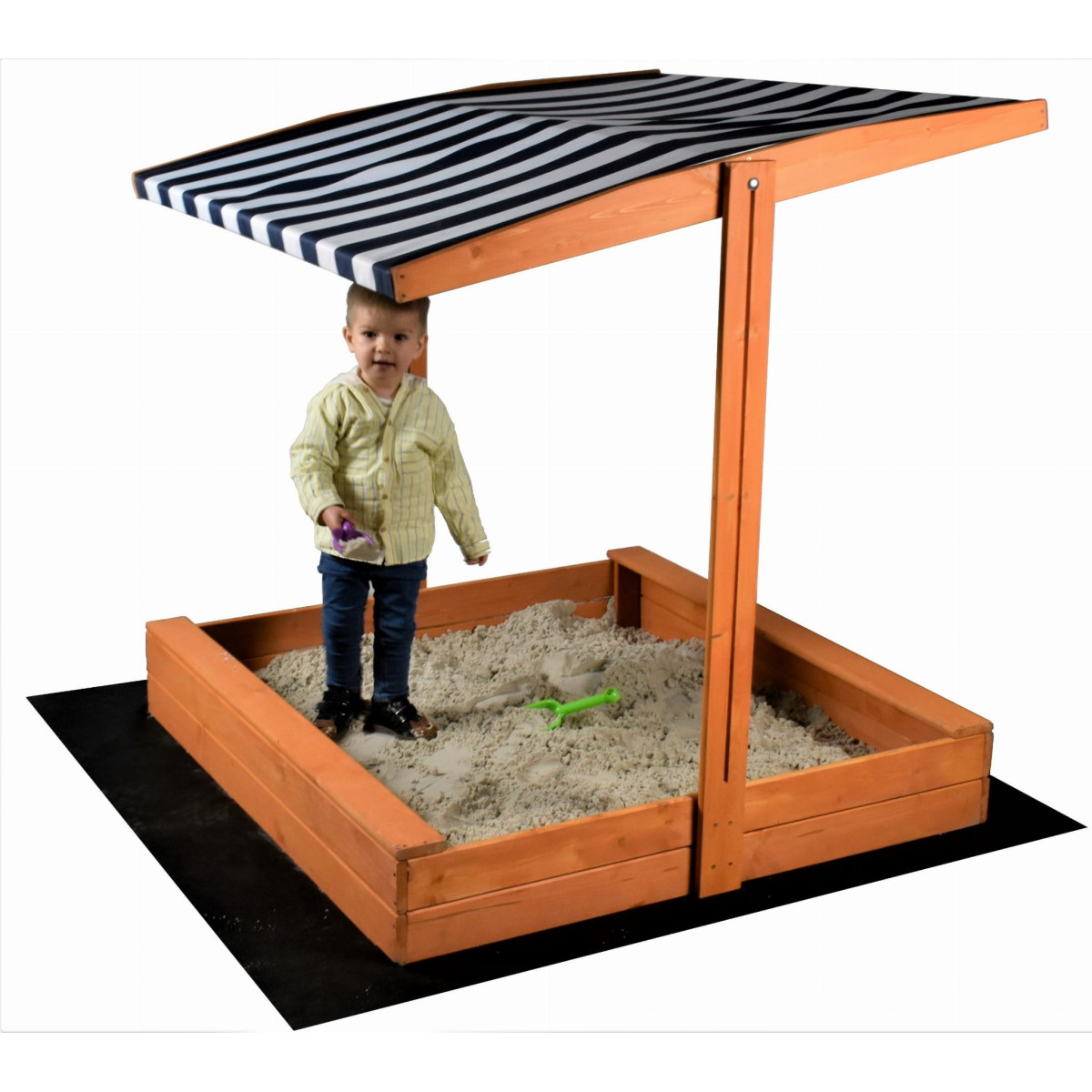 Sandpit pentru copii cu acoperiș 120x120 cm