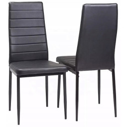 Scaun de dining negru din piele ecologică