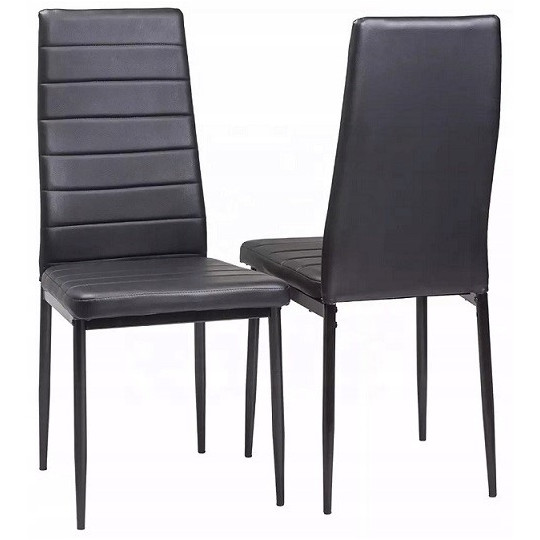 Scaun de dining negru din piele ecologică