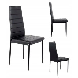 Scaun de dining negru din piele ecologică