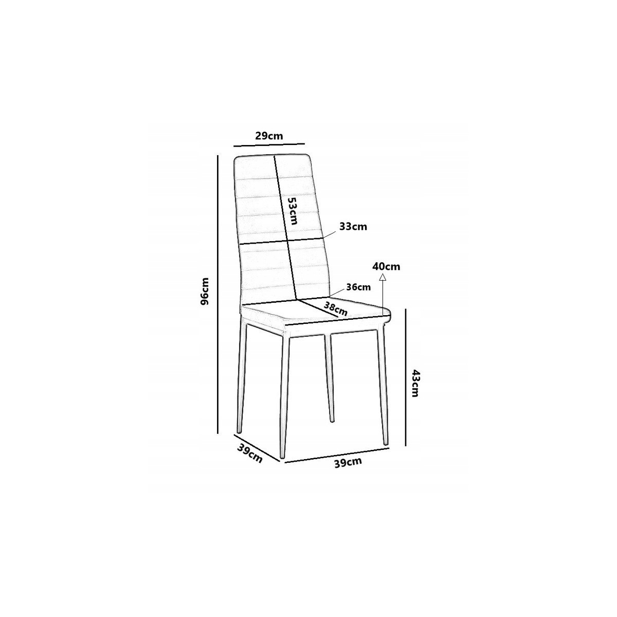 Scaun de dining negru din piele ecologică