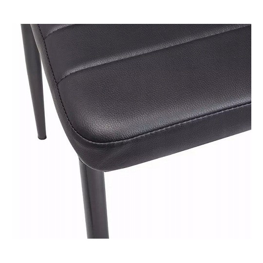 Scaun de dining negru din piele ecologică