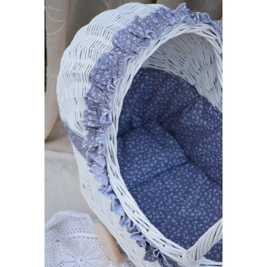 Jucărie de calitate pentru copii - cărucior din rattan de culoare albă