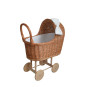 Căruț de păpuși din ratan, fabricat manual